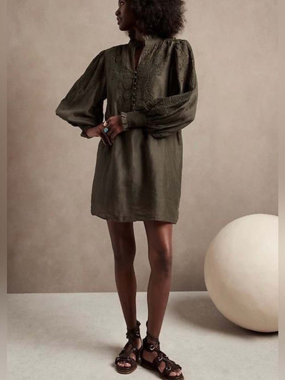 NEW Banana Republic Embroidered Ramie Dress MP